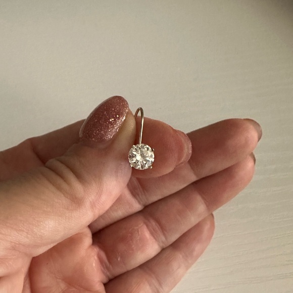 Beautiful 14KW 1.04 Carats Gold Round Brilliant Diamond Single Earring w/Cert! - Picture 3 of 5